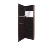 Wall - Door Mount Jewelry Armoire - Full Length Mirror in Cherry Finish
