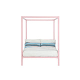 Full size Modern Pink Metal Canopy Bed