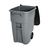 50 Gallon Gray Commercial Heavy-Duty Rollout Trash Can Waste-Utility Container