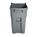 50 Gallon Gray Commercial Heavy-Duty Rollout Trash Can Waste-Utility Container