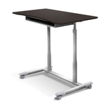 Espresso Adjustable Height Sitting Standing Desk Ergonomic Mobile Stand Up Computer Table