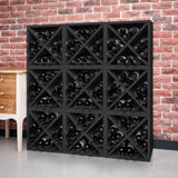 Stackable 12-Bottle Wine Rack in Espresso Brown Wood Finish