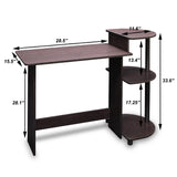 Simple Compact Computer Desk in Espresso Black Finish
