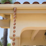 Copper Floral Cups 8.5-Ft Rain Chain Gutter Downspout