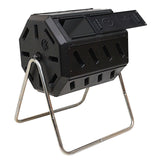 Rotating 37-Gallon 2-Chamber Tumbling Compost Bin Tumbler with Stand