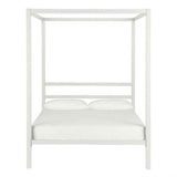 Full size Modern White Metal Canopy Bed Frame