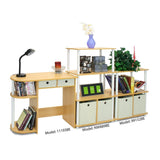 Home Office Laptop Computer Desk Table in Beech Ivory