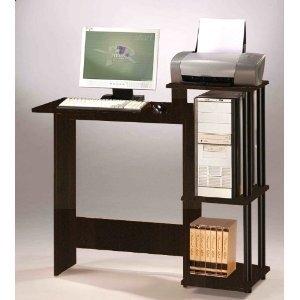 Home Office Computer Desk Writing Table in Espresso Black