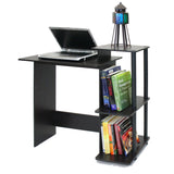 Home Office Computer Desk Writing Table in Espresso Black