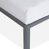 Full Heavy Duty Grey Metal Platform Bed Frame with Round Corners