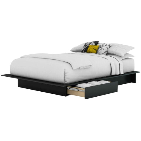 Full - Queen size Modern Platform Bed Frame with 2 Storage Drawers