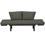 Modern Futon Sofa Bed Recliner Daybed with Grey Linen Cushions