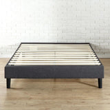 Full size Upholstered Platform Bed Frame with Padded Grey Upholstery