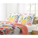 Full - Queen Cotton Quilt Set Multi-Color Floral Pattern