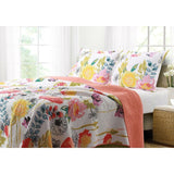 Full - Queen Cotton Quilt Set Multi-Color Floral Pattern