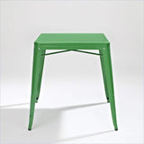 Contemporary French Cafe Style Sturdy Metal Dining Table in Green