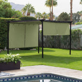 10-ft x 12-ft Steel Metal Pergola Outdoor Gazebo with Green Retractable Shade Canopy