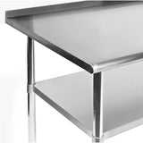 Heavy Duty 48 x 24 inch Stainless Steel Kitchen Restaurant Prep Work Table with Backsplash
