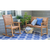 Outdoor 4-Ft Classic Slat Back Garden Bench Patio Arm Chair in Acacia Wood