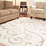 Hand-woven Ultimate Cream- Beige Shag Rug (5'3 x 7'6)