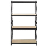 Heavy Duty 4-Shelf Black Storage Rack Shelving Unit with 575-lb Shelf Weight Capacity