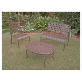 3-Piece Wrought Iron Patio Furniture Lounge Seating Group Set