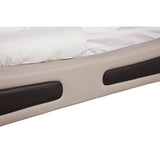 King size Light Brown Tan Faux Leather Upholstered Bed with Headboard