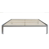 King size Luna Metal Platform Bed Frame with Wood Slats