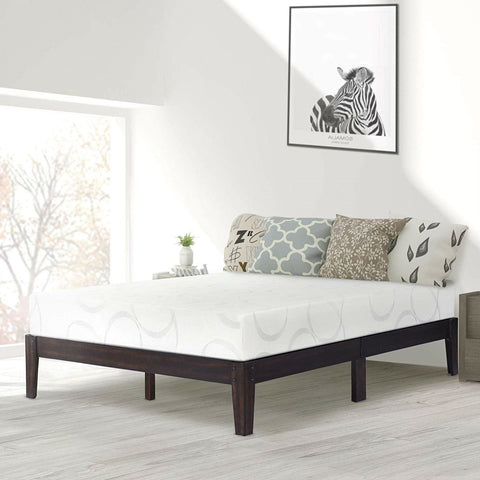 King size Solid Wood Platform Bed Frame in Black Finish