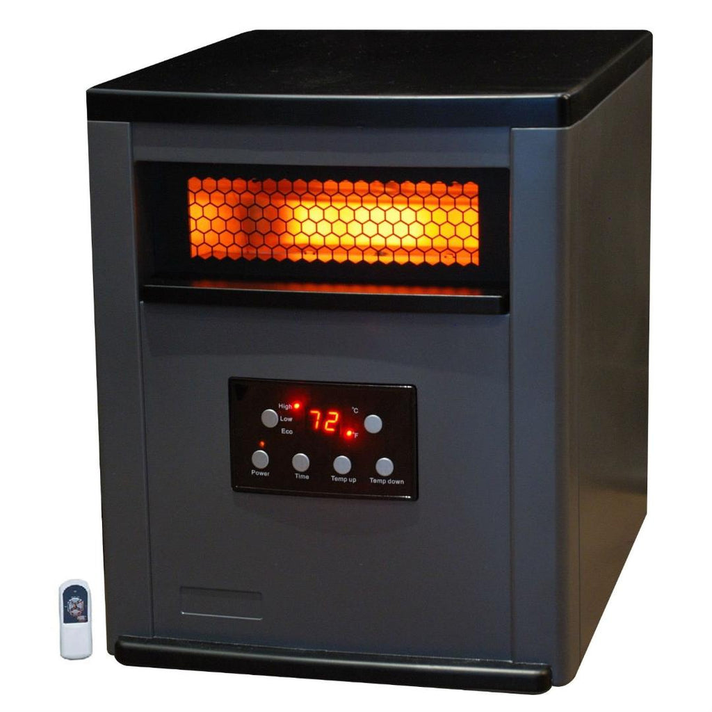 Infrared Space Heater w- Remote 5,200 BTUs Heat Two Tone Fireproof Cabinet