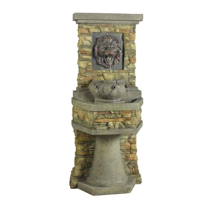 Indoor - Outdoor Water Fountain with Bronze Hued Lion Head