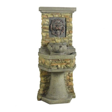 Indoor - Outdoor Water Fountain with Bronze Hued Lion Head
