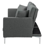 Grey Linen Split-Back Modern Sleeper Sofa Couch