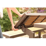 Metal and Wood Park Style Bench for Outdoor Patio Lawn Garden