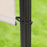 10-ft x 12-ft Dark Brown Steel Metal Pergola Outdoor Gazebo with Retractable Ivory Shade Canopy
