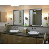 Large 38 x 26 inch Bathroom Wall Mirror with Baroque Style Silver Wood Frame