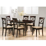 Set of 2 - Cappuccino Cross Back Dining Chair with Fabric Seat