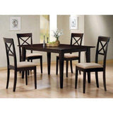 Set of 2 - Cappuccino Cross Back Dining Chair with Fabric Seat