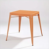 Mid Century French Cafe Style Metal Dining Table in Orange