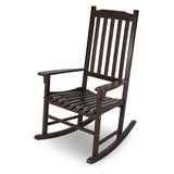 Indoor-Outdoor Patio Porch Dark Brown Slat Rocking Chair