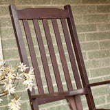 Set of 2 - Indoor-Outdoor Patio Porch Dark Brown Slat Rocking Chairs