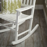 Set of 2 - Indoor-Outdoor Patio Porch White Slat Rocking Chairs