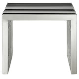 Mid-Century Modern Stainless Steel Accent Bench