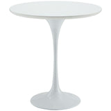 Mid Century Modern Classic 20-inch Round Side Dining Table in White