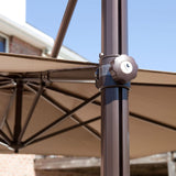 Modern 8.5-Ft Offset Cantilever Square Patio Umbrella  with Mocha Shade