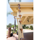 Copper 8.5-Ft Flower Rain Chain Rain Gutter Downspout
