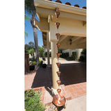 Copper 8.5 Ft Floral Funnel Rain Chain Gutter Downspout