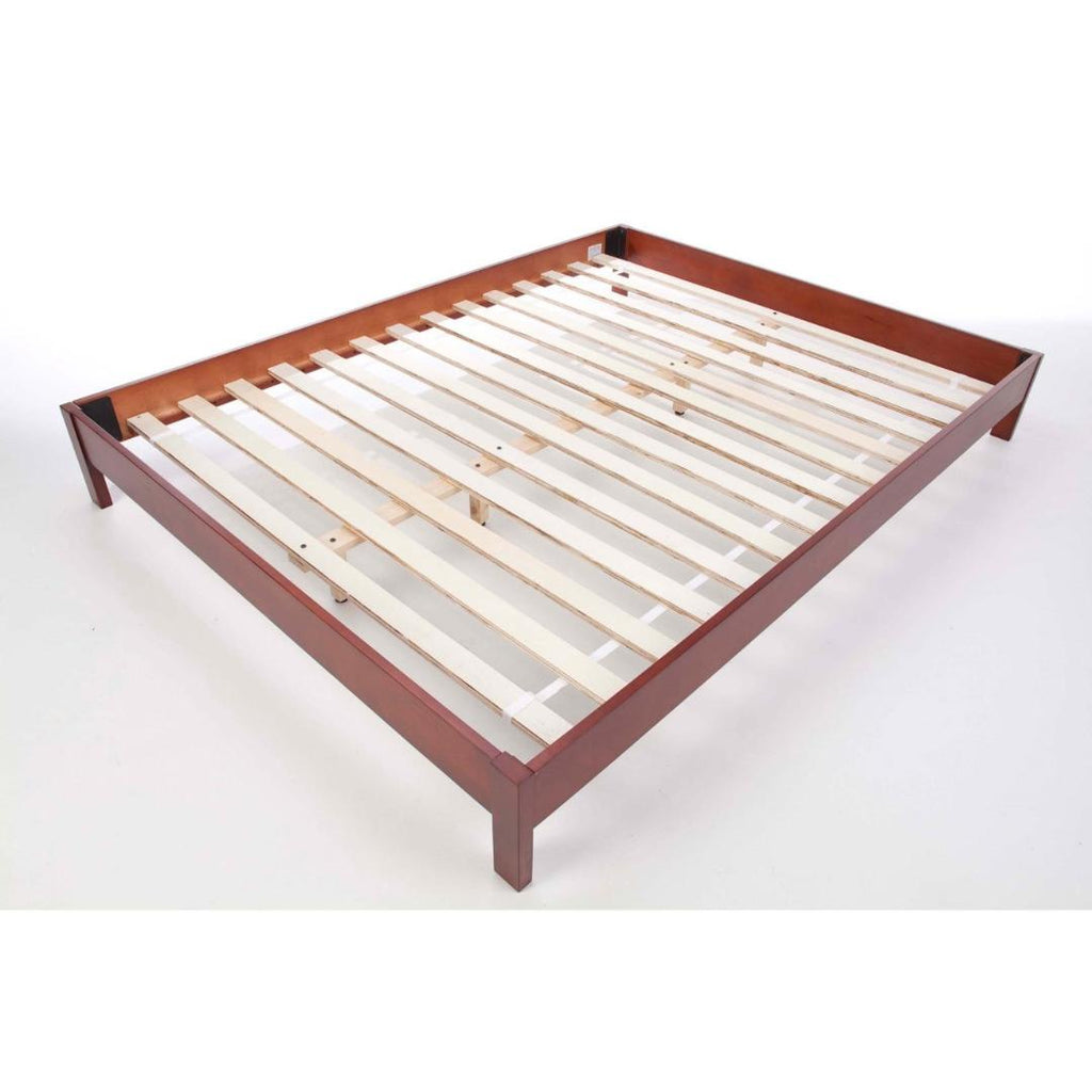 Queen size Japanese Style Platform Bed Frame in Mahogany Finish