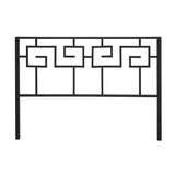 Full size Modern Meander Greek Key Style Headboard in Black Metal Finish