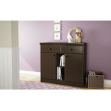 Console Table Sideboard with Storage Drawers in Chocolate
